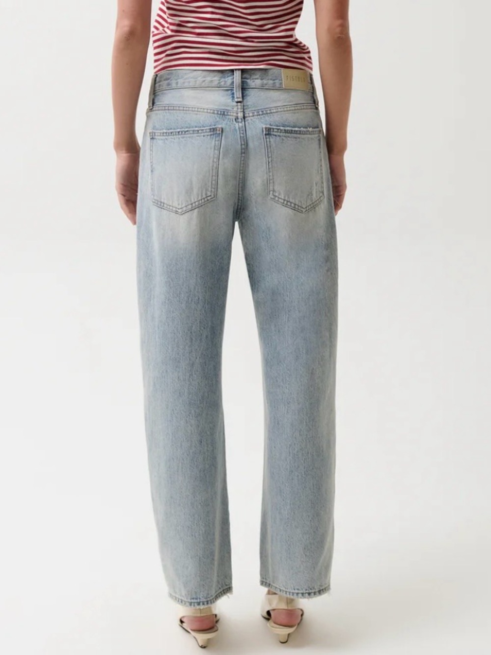 Pistola Lexi Mid Rise Bowed Straight Jeans in Bowie Light Wash Size 25 - Picture 11 of 12